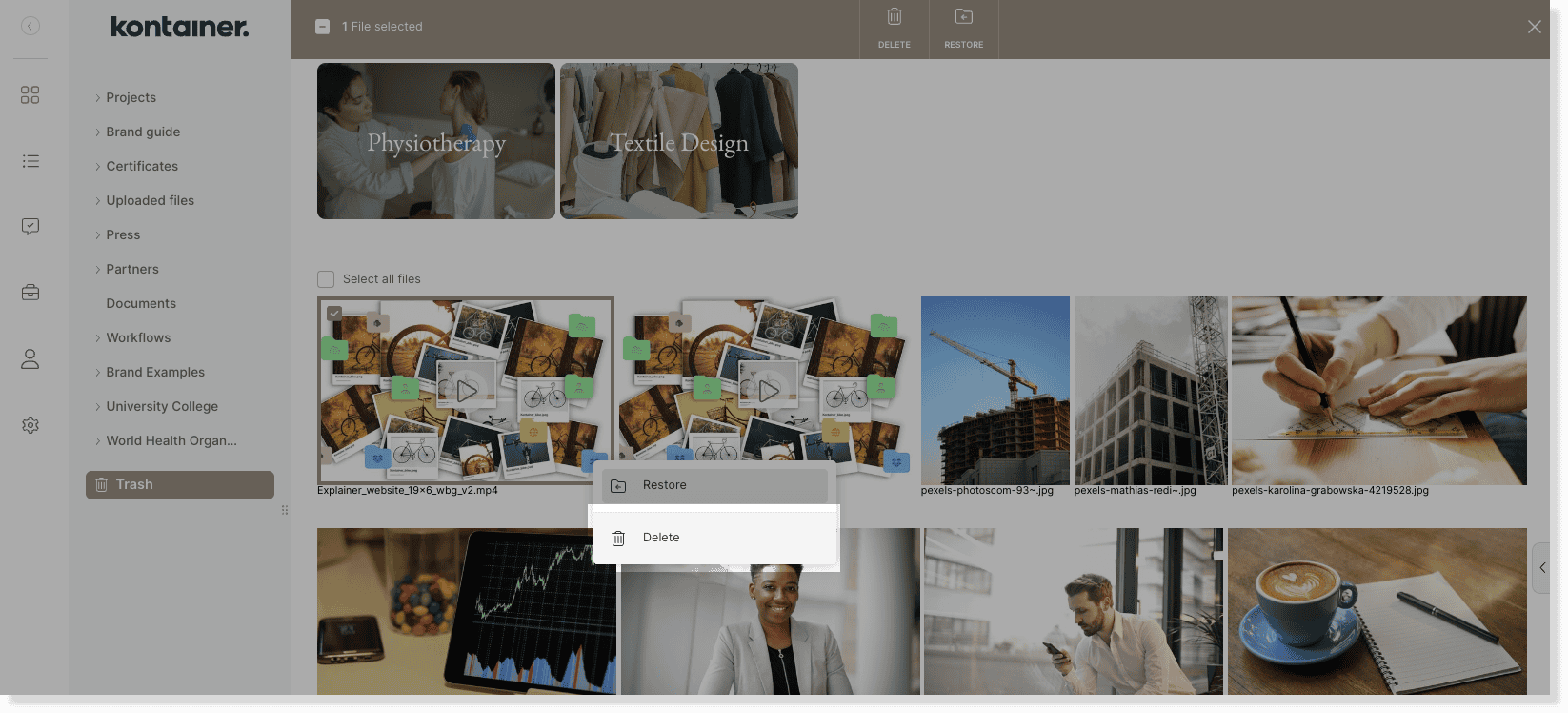 delete from trash image 1