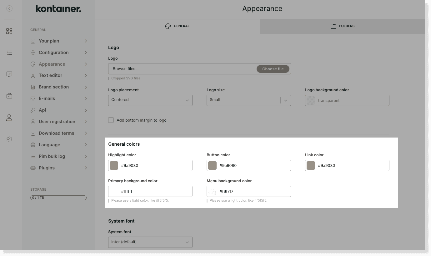 Color settings image 2