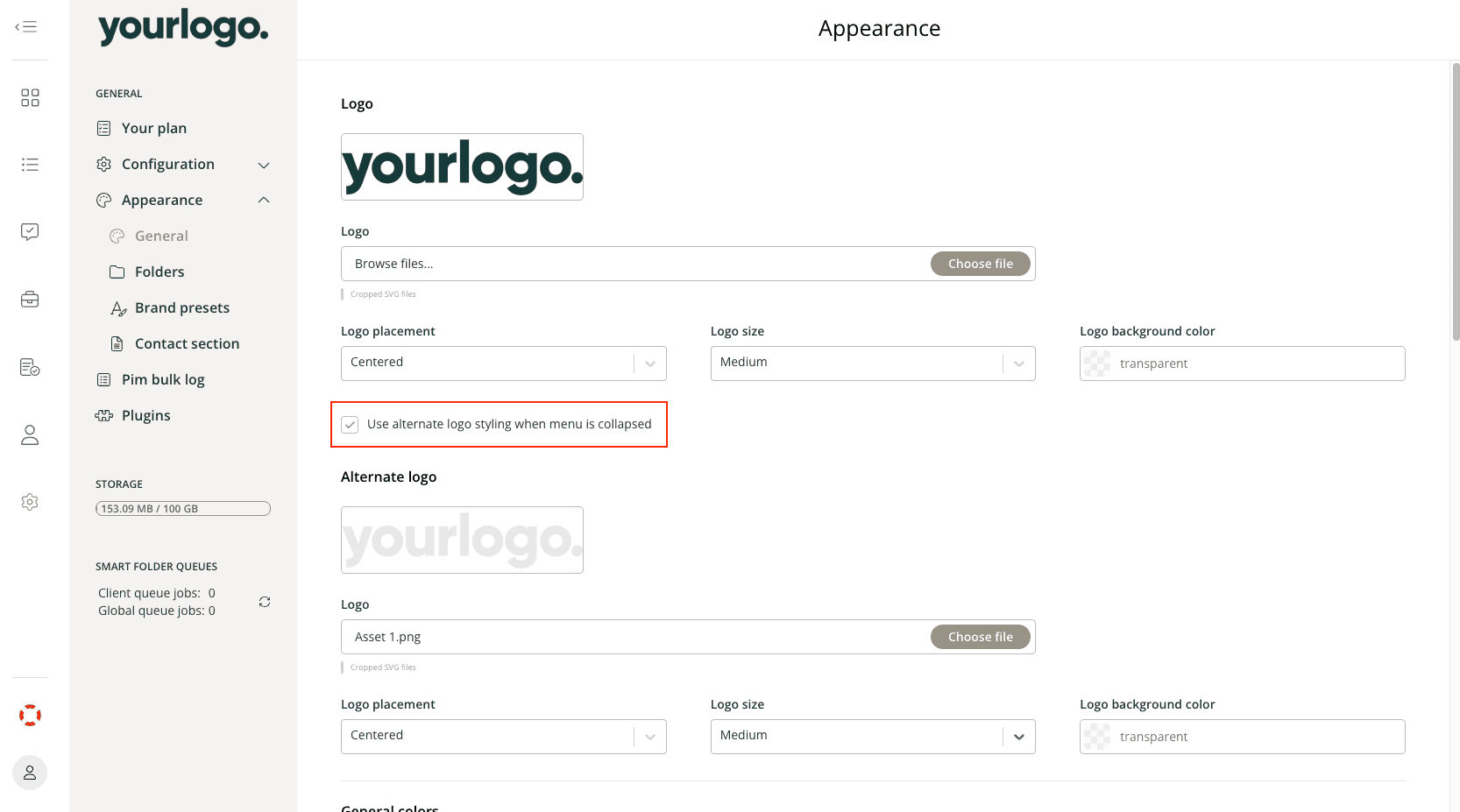 hide folder menu alternative logo