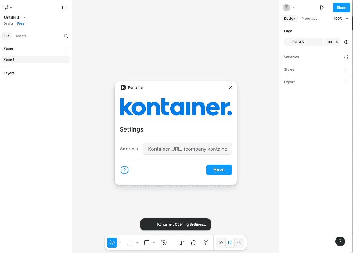 type in kontainer domain